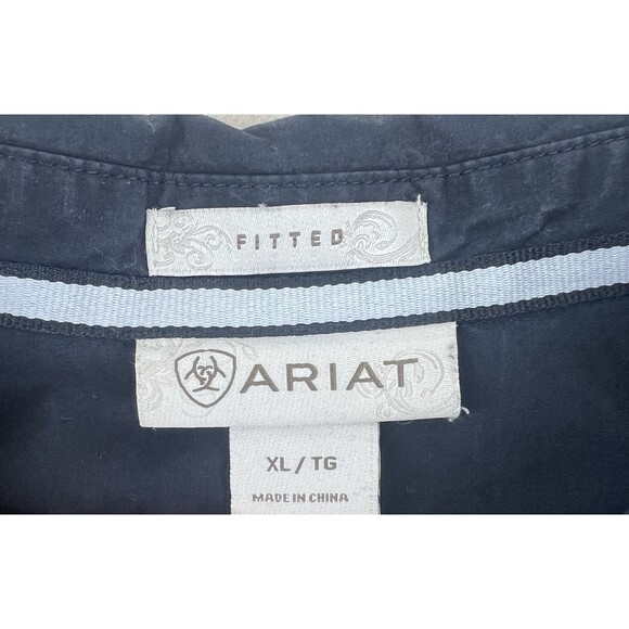 Ariat Classic Fit Size XL Black Button Down Shirt Long Sleeve - Picture 5 of 11